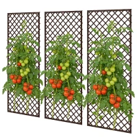 Outsunny Garden Trellis, 8mm Wicker Pergola, Flat Top, Natural Finish(m-7)