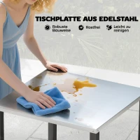 Outsunny Grillwagen 3-Etagen Grilltisch mit Edelstahl Arbeitsfläche Rollen mobiler Servierwagen 50 x 50 x 90 cm Schwarz(m-4)