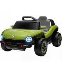 AIYAPLAY Carro Elétrico para Crianças Volkswagen E-Buggy Bateria 12V com Controlo Remoto 2,4 G Faróis LED Música USB 98x56,5x47 cm Verde(m-11)