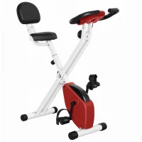 HOMCOM Hometrainer, fietstrainer, trainingsfiets met in 8 niveaus instelbare magnetische weerstand, staal, wit, 43 x 97 x 109 cm(m-13)