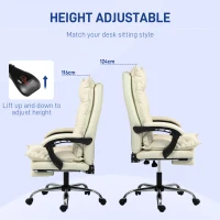 Vinsetto Fotoliu Birou Negru – Rabatabil, Suport Picioare & Ergonomic(m-4)