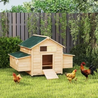 PawHut Poulailler en bois abri pour 2-4 poules toit ouvrant étanche & 2 pondoirs 150 x 100 x 96,5 cm jaune(m-10)