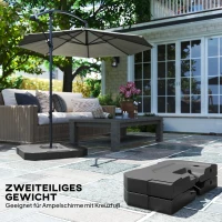 Outsunny Sonnenschirmständer 2-teilig Wasserdicht Schirmgewicht, Schirmständer für Ampelschirm(m-4)