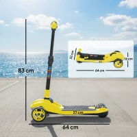 AIYAPLAY Three-Wheel Foldable Electric Scooter for Kids Aged 6-10 Years, Yellow(m-3)