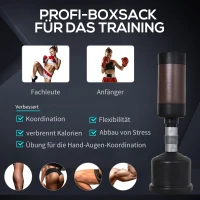 HOMCOM Staande bokszak bokspop bokszak boksdummy in hoogte verstelbaar NIEUW bruin(m-6)