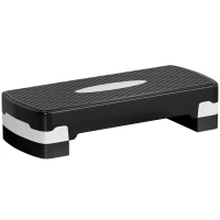 HOMCOM Stepboard aerobic fitness stepper hometrainer in hoogte verstelbaar sport zwart(m-1)