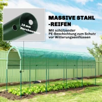 Outsunny Kas winterbestendig foliekas met boogdak, grondankers kweekkas 400 x 120 x 170cm Groen(m-5)