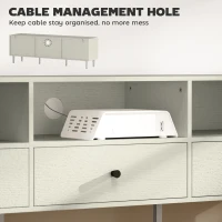 HOMCOM Multi-Storage Minimal TV Stand - Cream White(m-5)