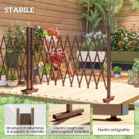 Outsunny Recinzione per Giardino a Larghezza Regolabile, in Metallo e Alluminio, 250x31x103.5 cm, Marrone(m-5)