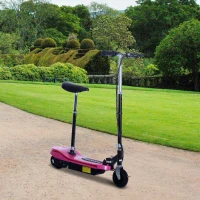 HOMCOM Patinete eléctrico plegable 120 W para niños 7 a 12 años luz LED manillar y asiento regulables 10 km/h máx. rosa(m-6)