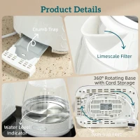 HOMCOM Kettle and Toaster Set, 1.7L 3000W Rapid Kettle with Limescale Filter, 2 Slice Toaster with 7 Browning Controls, Cream(m-9)