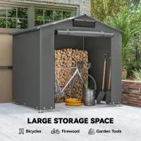 Outsunny 6 x 4 ft Outdoor Garden Storage Shed, Waterproof Bike Tent with Vent and Roll-Up Zipper Door(m-6)