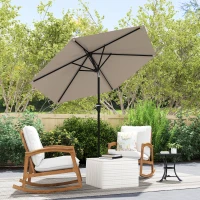 Outsunny Parasol de jardin Parasol droit hexagonal inclinable Ø 2,3 x 2,16H m métal polyester haute densité beige(m-10)