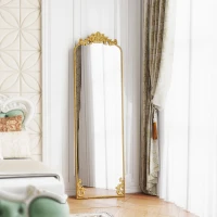 HOMCOM Stand-Ganzkörperspiegel im Barockstil 50x160 cm Gold(m-5)