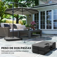 Outsunny Juego de 2 Pesas para Sombrilla, Bases para Sombrilla Rellenables 80 kg con Agua 80 kg o Mezcla de Agua y Arena 105 kg(m-4)