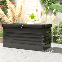Outsunny Cassapanca da giardino in metallo 450 L con coperchio, 120x61x62 cm, Grigio(m-3)