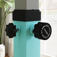 HOMCOM Height Adjustable Gymnastics Horizontal Bar for Kids, Children Junior Kip High Bar Fitness, Light Blue(m-11)