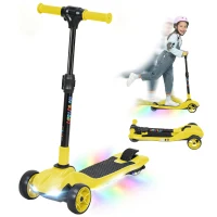 AIYAPLAY Three-Wheel Foldable Electric Scooter for Kids Aged 6-10 Years, Yellow(m-10)