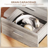 Vinsetto Cajonera de Escritorio con 3 Cajones Ruedas Cerradura 2 Llaves Archivador Móvil para Estudio Salón 40x40x61,5 cm Gris(m-6)