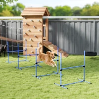 PawHut Agility sport pour chiens set de 4 obstacles professionnels avec système de maintien au sol sac transport fourni(m-10)
