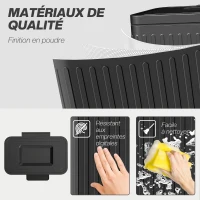 HOMCOM Poubelle à double compartiment 2 x 20L, poubelle de cuisine à pédale, seaux intérieurs amovibles, 45,5x36,5x51cm, noir(m-6)