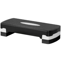 HOMCOM Stepboard aerobic fitness stepper hometrainer in hoogte verstelbaar sport zwart(m-10)