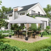 Outsunny Tonnelle de jardin pop-up réglable en hauteur protection 2 parois latérales sac de transport 297 x 297 x 288 cm blanc(m-10)