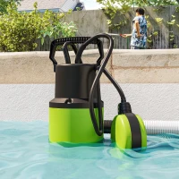 Outsunny Pompe d'évacuation eaux chargées/propres débit 9000L/H 400W profondeur max. 15m interrupteur à flotteur 16x14x27cm vert(m-10)