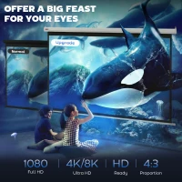 HOMCOM Ekran projekcyjny z pilotem, 84 cale, Format 4:3, 171x130 cm, Biały(m-4)