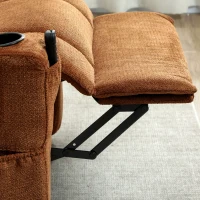 HOMCOM Poltrona Relax Reclinável Elétrica com Função Memória Apoia-Pés Controlo Remoto Bolsos Laterais Porta USB Porta-Copos Castanho(m-9)