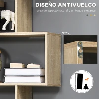 HOMCOM Estantería para Libros Moderna Librería con 6 Estantes para Comedor Salón Estudio 80x23x192 cm Roble(m-7)