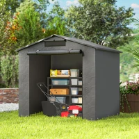 Outsunny 6 x 4 ft Outdoor Garden Storage Shed, Waterproof Bike Tent with Vent and Roll-Up Zipper Door(m-8)