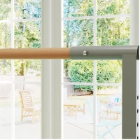 HOMCOM Height Adjustable Gymnastics Horizontal Bar for Kids, Children Junior Kip High Bar Fitness, Light Blue(m-12)