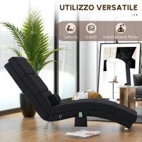 HOMCOM Poltrona Relax Ergonomica, Massaggiante e Riscaldante con Telecomando, 56 x 168 x 84 cm, Nero(m-6)