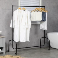 HOMCOM Heavy Duty 5Ft Clothes Hanging Rack-Black(m-2)