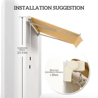 Outsunny Toldo de Pared con Brazo Articulado y Manivela Marco Resistente de Aluminio y Cubierta de Poliéster 295x245 cm Naranja(m-7)