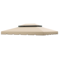 Outsunny Toile de rechange pour pavillon tonnelle tente toit de remplacement gazebo de jardin tissu polyester 4 x 3 m crème
