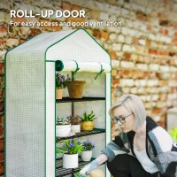 Outsunny Four-Tier Mini Greenhouse, with Reinforced Plastic Cover(m-6)