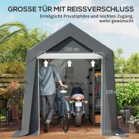 Outsunny Wetterfestes Gartenzelt, UV-beständig, Belüftungsfenster, Stahlrahmen, 210x360x235 cm, Dunkelgrau(m-6)