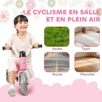 AIYAPLAY Draisienne bébé 1-3 ans jusqu'à 20 kg, vélo enfants sans pédale, 3 roues silencieuses, 69 x 40 x 49 cm, rose(m-7)