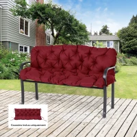Outsunny Coussin Matelas Assise Dossier pour Banc de Jardin balancelle canapé 3 Places Grand Confort 150 x 98 x 8 cm Rouge(m-10)