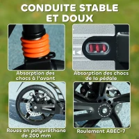 AIYAPLAY Trottinette enfants, trottinette pliable à 2 roues, guidon à 4 réglages en hauteur, 94 x 36 x 88-103 cm, noir(m-6)