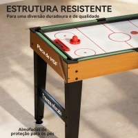 SPORTNOW Mesa Multijogos 5 em 1 Mesa de Jogo com Matraquilho Bilhar Ping-Pong Hóquei e Basquetebol 134x108x144 cm Madeira e Preto(m-5)