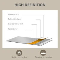 HOMCOM Lustro Ścienne 50 x 70 cm Prostokątne Lustro Dekoracyjne Lustro Łazienkowe do Sypialni, Łazienki, Salonu, Przedpokoju, Drewniane Naturalne(m-6)