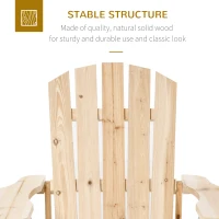 Outsunny Fotel Adirondack drewniany, odporny na warunki atmosferyczne, fotel ogrodowy z wysokim oparciem i podłokietnikami(m-4)