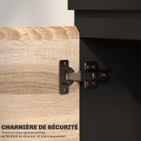 HOMCOM Meuble TV 2 portes pour téléviseurs jusqu'à 60 pouces, meuble télé avec placard et étagère ouverte, noir(m-6)