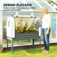 Outsunny Mesa de Cultivo com Cobertura de Estufa e Prateleira Inferior 120x55x140 cm Cinzento Escuro(m-6)