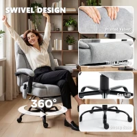 HOMCOM Silla de Oficina con Masaje, Calor y Reposapiés, 77,5x69,5x126 cm, Gris(m-4)