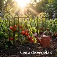 Outsunny Conjunto de 4 Cercas de Jardim Metálicas 125x56 cm com Design Arqueado Resistentes e Fáceis de Instalar para Pátio Relvado Preto(m-7)