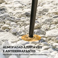 Outsunny Mesa de Jantar de Jardim Redonda 80x80x74 cm com Tampo de Vidro Temperado e Borda em Vime Estrutura de Aço Cinzento(m-6)